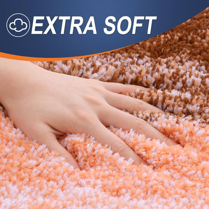 OLANLY Bathroom Runner Rug Mat - Extra Soft Microfiber, Quick Dry & Washable | 70x24 Inches, Orange