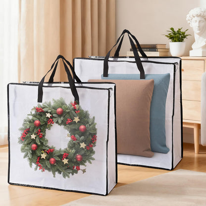 5 PCS Wreath Storage Container - 25 inch Christmas Wreath Storage Bag for Holiday Decorations, Container for Home Storage Durable Polyester with Handles