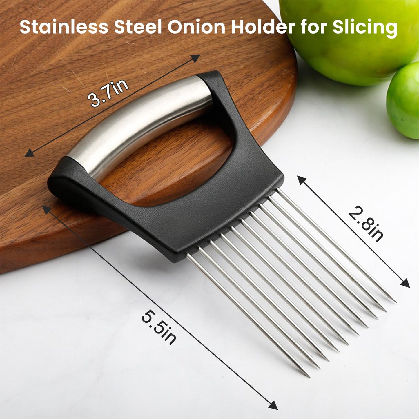 6 Pack Onion Slicer, Tomato Slicer Vegetable Cutter Onion Holder for Slicing, Stainless Steel Kitchen Chopper Slicing Assistant Tool for Potato Lemon Cucumber Avocados Fruits Eggs Meat