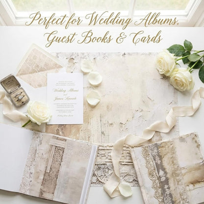 Wedding Scrapbook Paper 12x12, 24 Sheets Double-Sided Decorative Patterned, Acid-Free & Lignin-Free Scrap Book Paper for Scrapbooking, Junk Journal, Photo Album, DIY