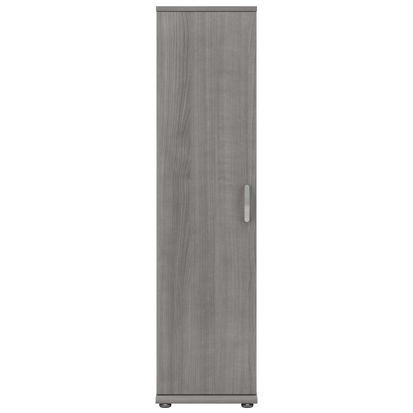 Bush Business Furniture Universal Narrow Linen Tower with Door and Shelves in Platinum Gray