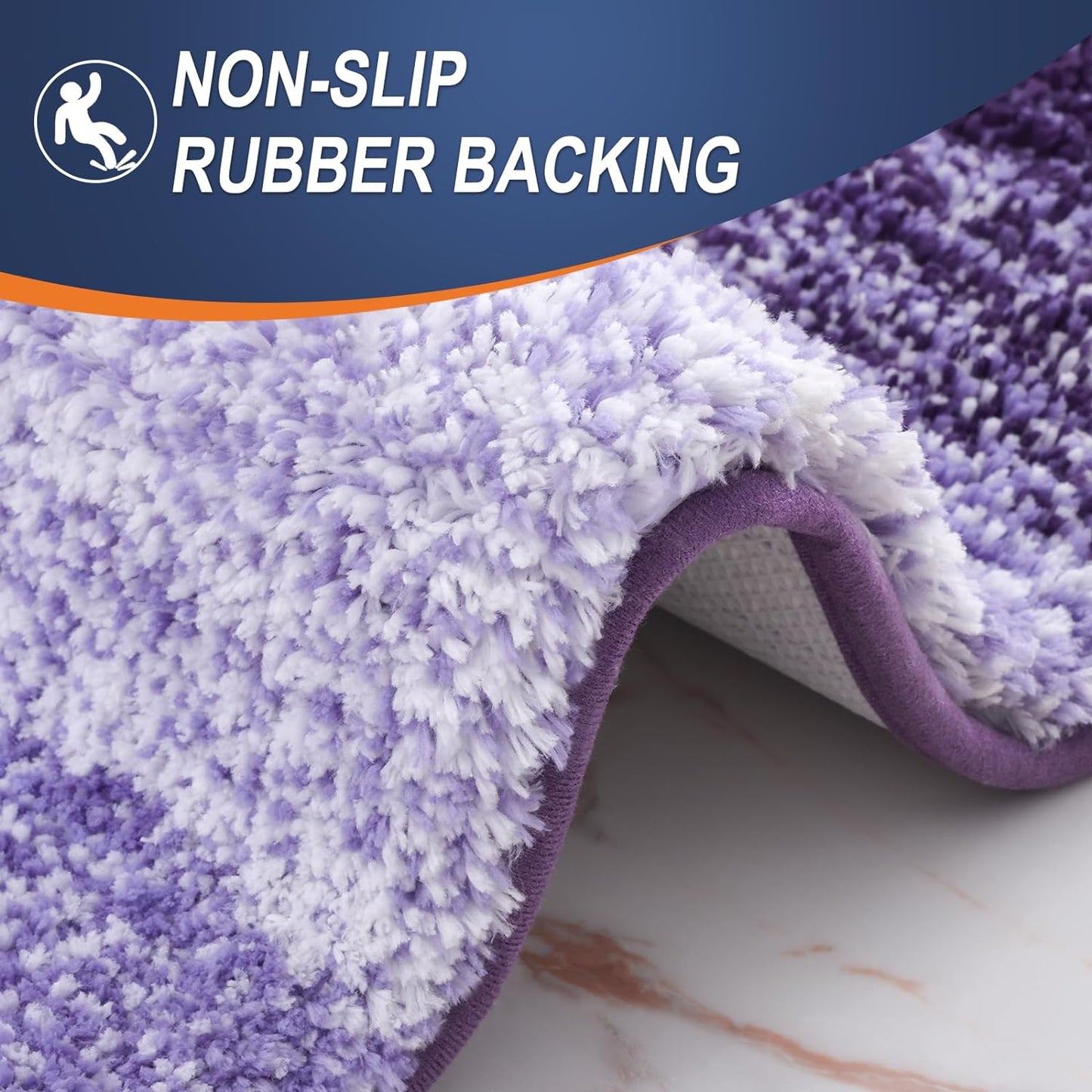OLANLY Bathroom Rugs - Extra Soft Microfiber Mat 36x24 | Quick Dry, Machine Washable, Rubber Backing, Violet