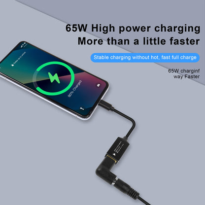 GINTOOYUN PD65W DC5525 to USB-C Charging Cable DC5.5mmx2.5mm Round Female to Type-C Charger Power Adapter Cable for Laptops,Mobile Phones,Tablets, Rechargeables,etc(7Inch)