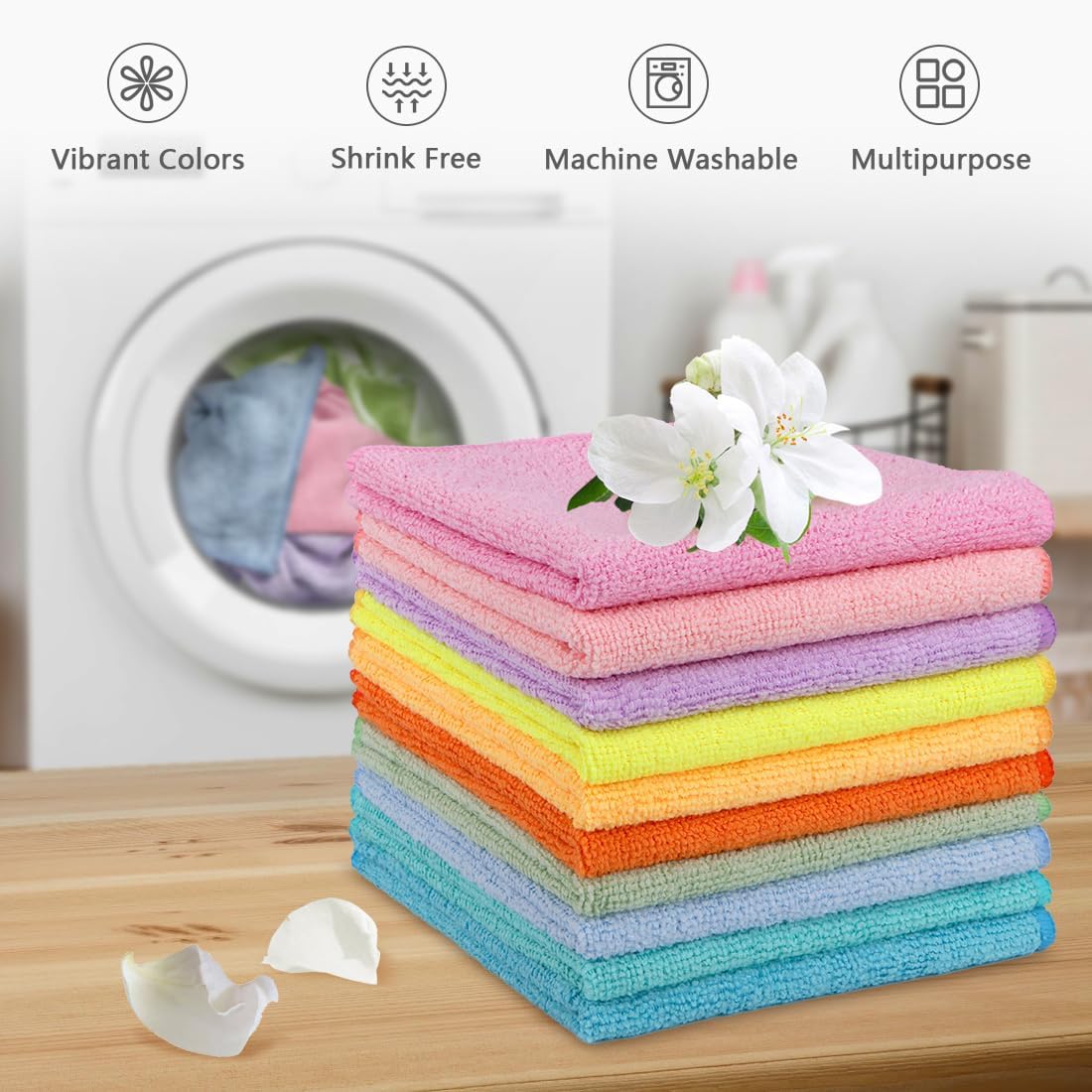 20 Pack 11.5x11.5 Inch, Orighty Washcloths, Microfiber Face Towels, Highly Absorbent and Soft Feel Wash Cloths & Hand
