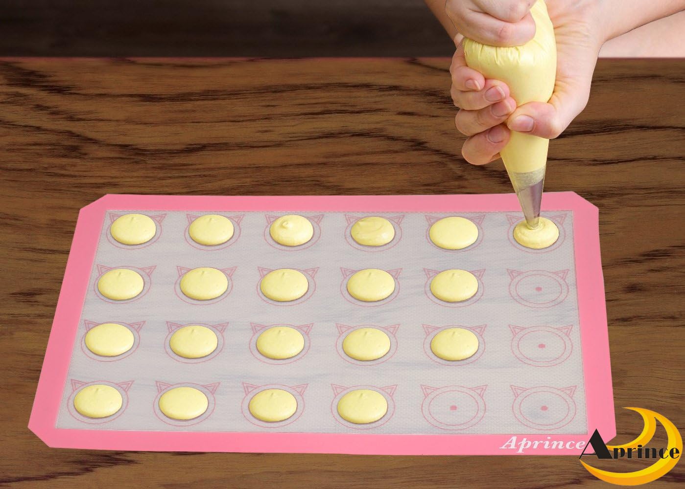 Aprince 2 Pack of Silicone Baking Mats Silicone Pastry Mat,Non-stick Baking Mat Pink 16.5x11.8x0.09 inch Silicone Mat Silicon Baking Mat Set Baking Mats Silicon Mats for Baking mats non stick silicone