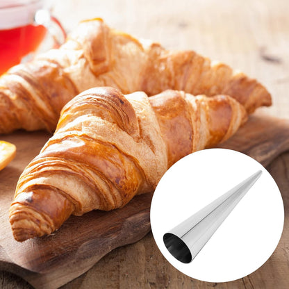 Skiennix Cream Horn Forms - 40 PCS Stainless Steel Cannoli Tubes with Cleaning Brush | 1.4 x 5.5 Inch Silver