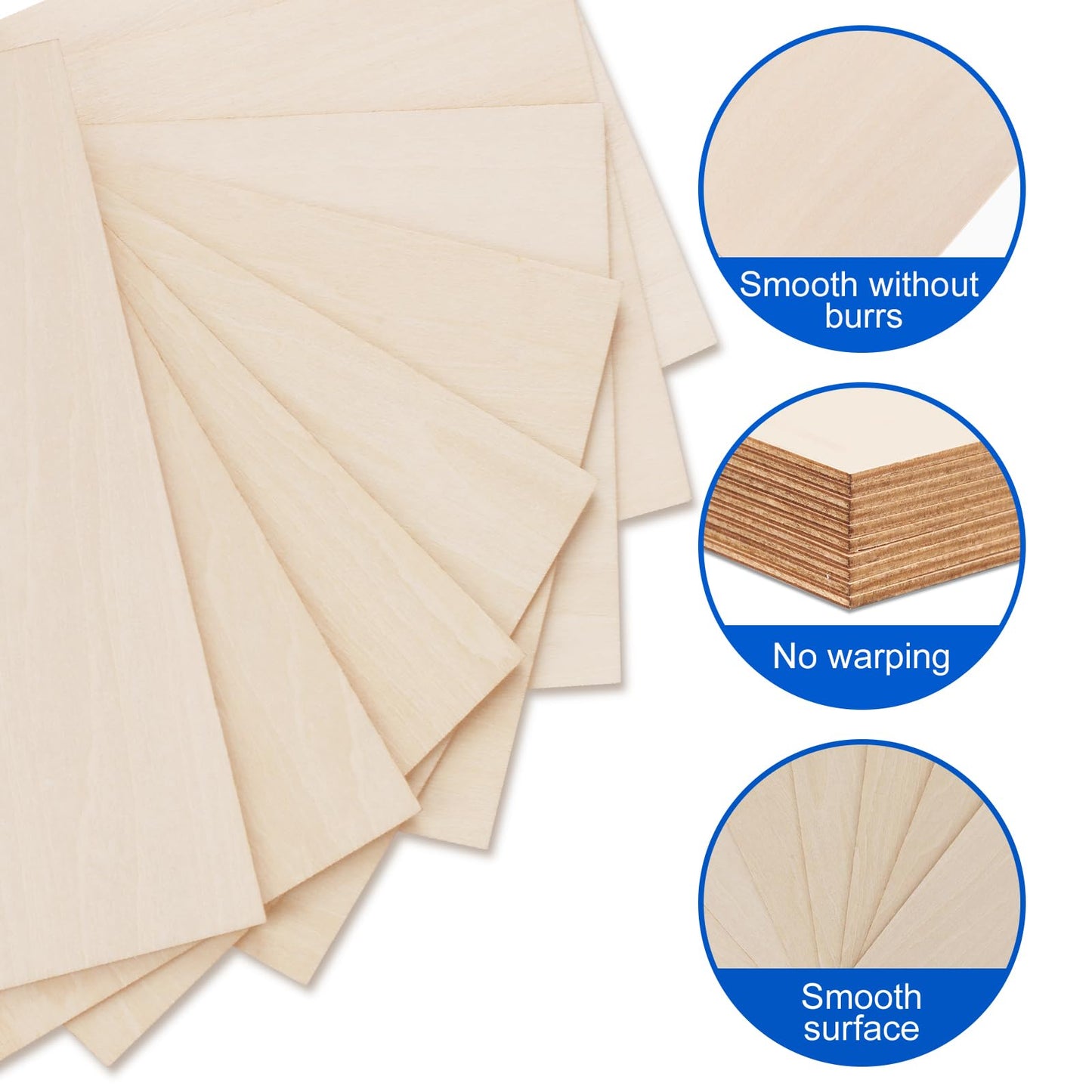 VKIZA 54 Packs Basswood Sheets 12"x12"x1/8", 3mm Basswood for Laser Cutting and Engraving, Thin Plywood Board Unfinished Wood for Crafts, DIY Ornaments and Architectural Model, Wood Burning.