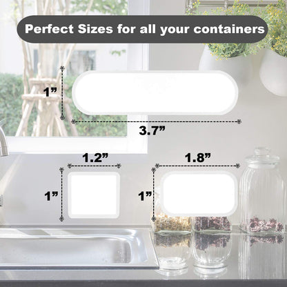 264 Pieces Removable Food Labels Stickers Waterproof Kitchen Labels for Food Storage, Home Organization with Marker Pen, 3 Sizes (Silver Side)