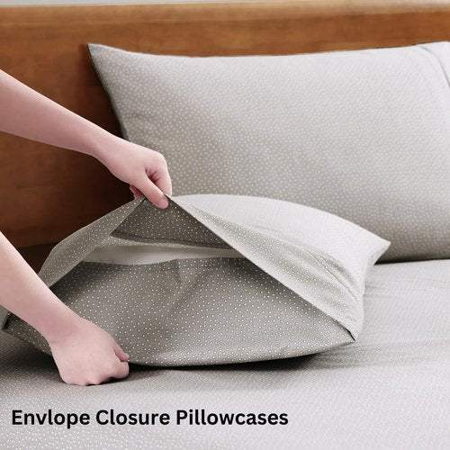 LANE LINEN Organic Cotton Twin Bed Sheet Set - Soft, Breathable, Temperature Regulating | Snowdrop
