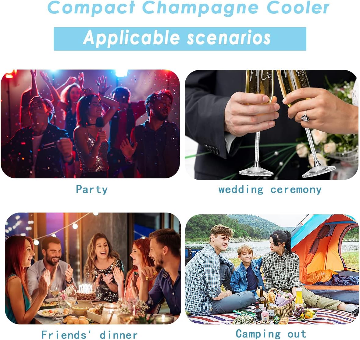Wine Cooler Sleeve with Protector, Instant Cooling and Keeps Your Drink Cold, Wine Bottle Chiller for Red, White,