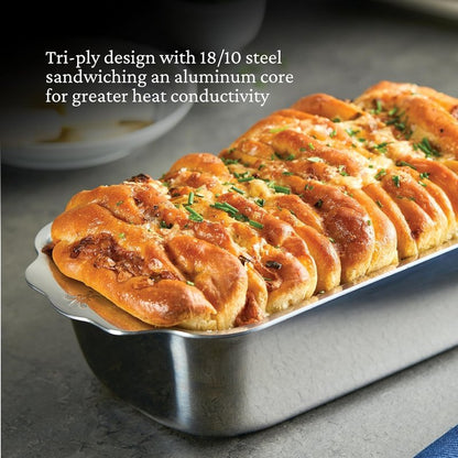 Hestan Provisions OvenBond – Tri-ply Clad Stainless Steel, 1-Pound Loaf Pan (9" x 5")