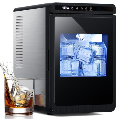 Electactic Clear Ice Cube Makers- Produces 9 Large, 1.6" Clear Ice Cubes per Hour, 24H Timer, Self-Cleaning, 5 Ice Cube Sizes for Cocktails, Whiskey & Bourbon
