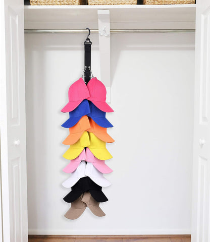 Closet Hanging Cap Organizer, 16 Baseball Cap Rack, Closet Hook Hat Storage Organizer (1 Pack)
