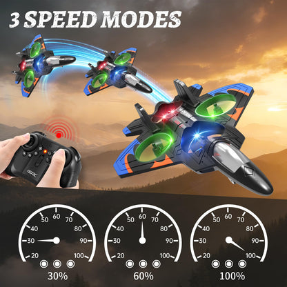 Tubokoro Foam Remote Control Airplanes with 3 Batteries, RC Planes for Kids Adults 8-16, RC Airplane Fighter Jet with Light, 360° Flip Fighter Jet Toys, Stunt Roll, Airplane Toy Gifts for Kids Boys