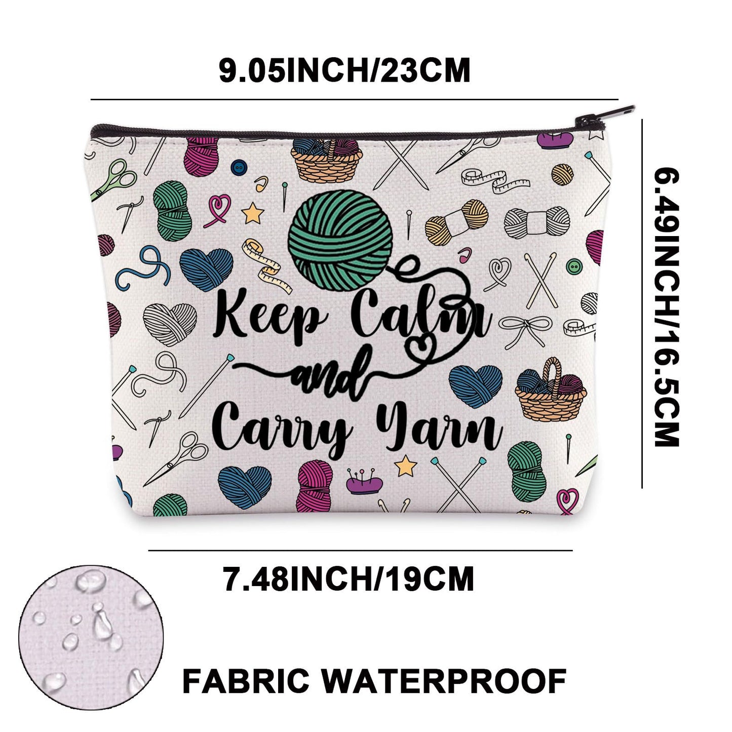 JNIAP Crochet Tote Bags For Crochet Lovers Knitting Shoulder Bag Yarn Lover Bags Keep Calm And Carry Yarn Crocheters Gifts (Keep Calm And mb)