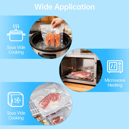 Vacuum Sealer Bags Compatible with Chef Preserve,10PCS Reusable Food Grade And Leak-Proof Storage Bags,Clear,5pcs (10.24 * 11.02 in),5pcs(10.24 * 13.39 in)