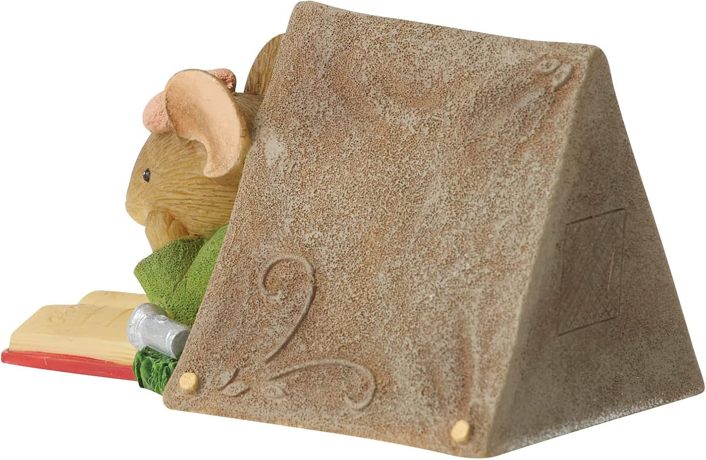 Enesco Tails with Heart Happy Camper Ghost Story Mouse Miniature Figurine, 1.54 Inch, Multicolor