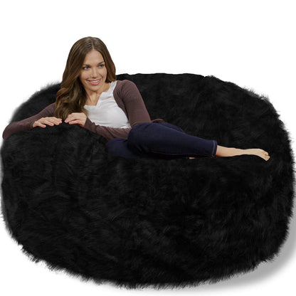 Chill Sack - Bean Bags Memory Foam Bean Bag Chair, 4-Feet Plush Faux Fur Cover