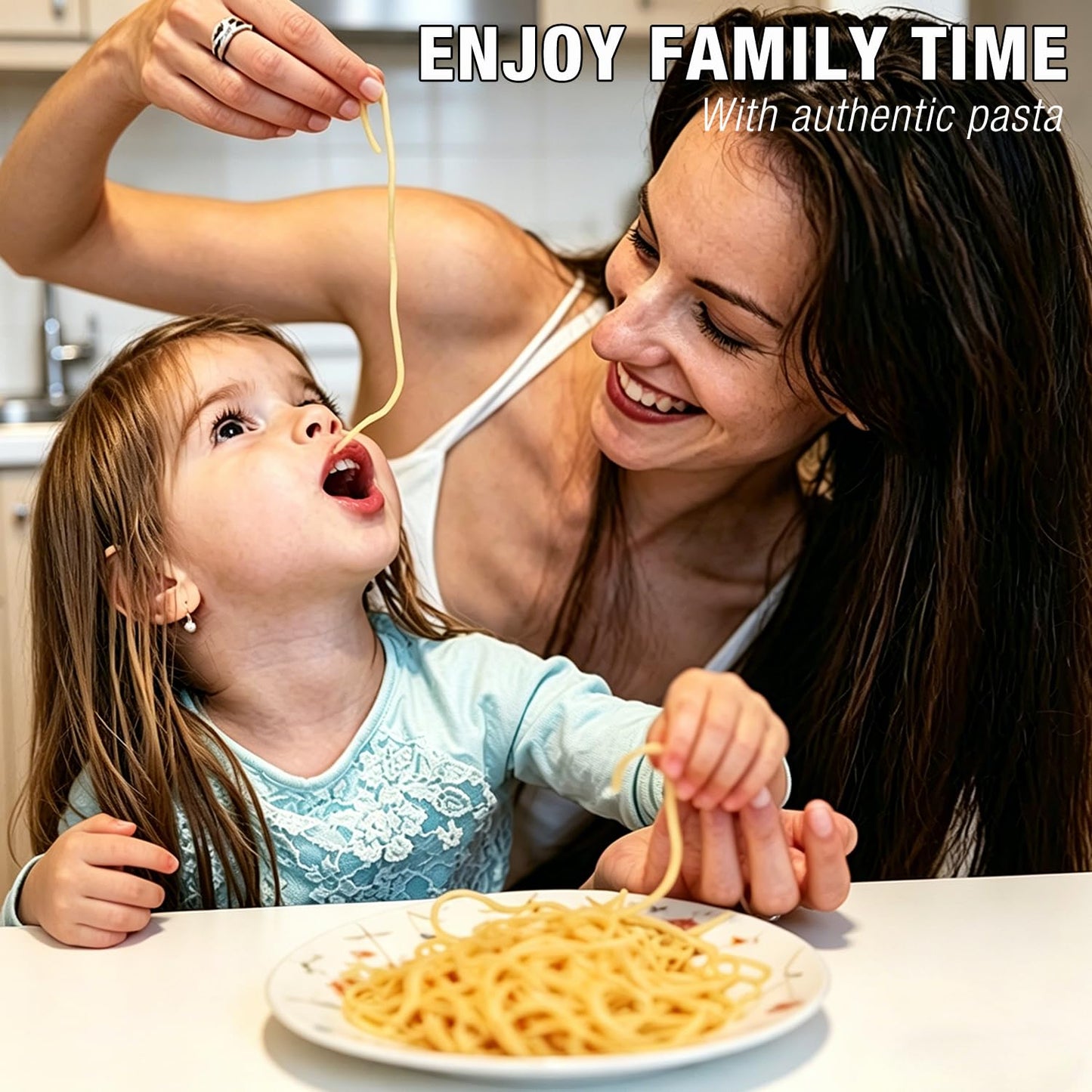 Pasta Maker Machine, Manual Pasta Maker with 9 Adjustable Thickness Settings, Stainless Steel Noodles Maker with Rollers and Cutter for Pasta, Spaghetti, Fettuccini, Lasagna