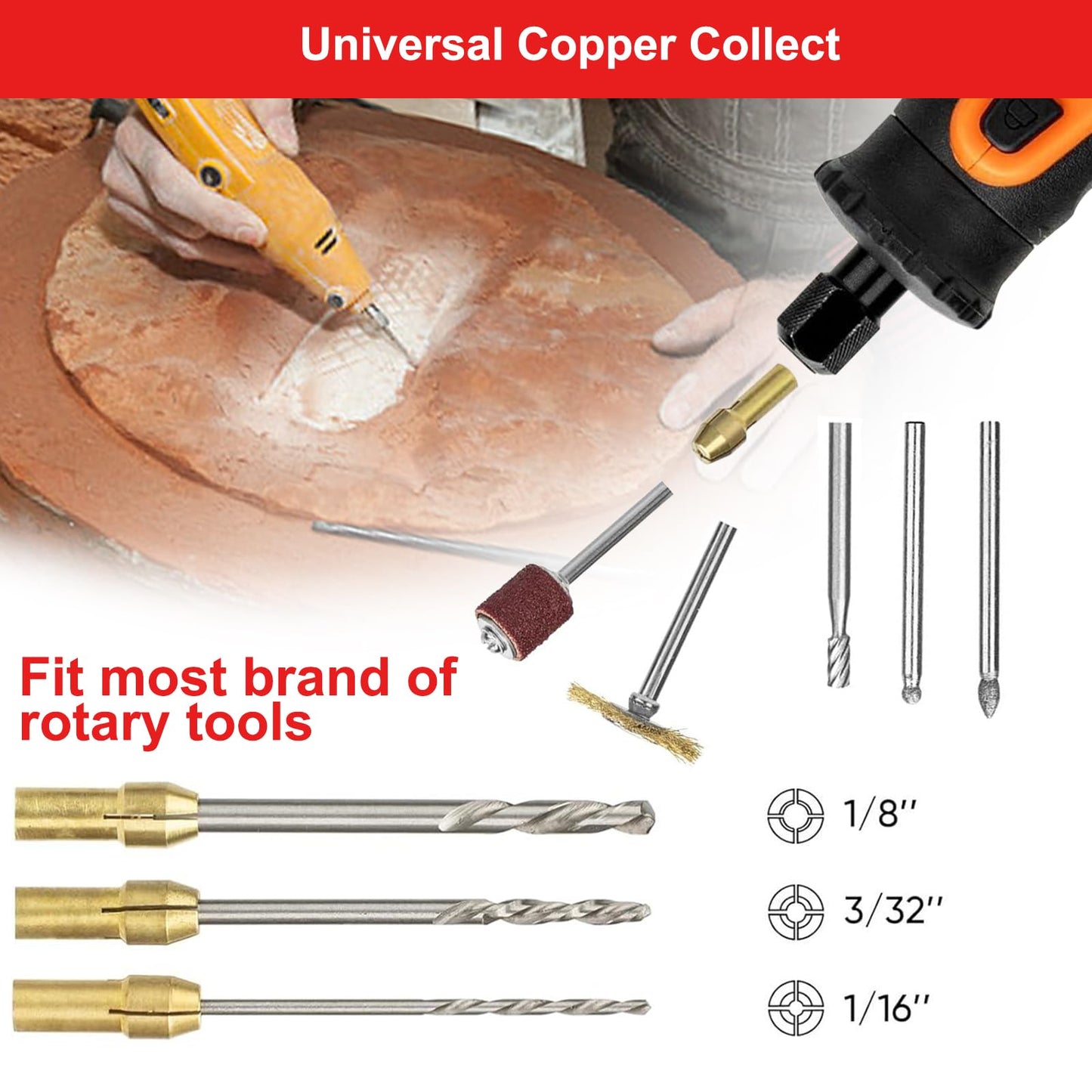 544-Piece Rotary Tool Accessories Kit, Universal Rotary Tool Bits for Easy Drilling, Cutting, Grinding, Sanding, Sharpening, Carving and Polishing, with Carrying Case