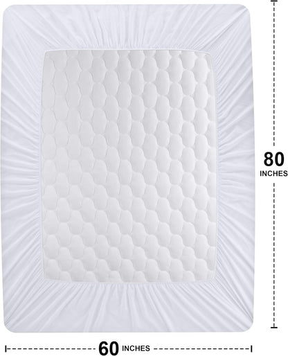 Utopia Bedding Waterproof Mattress Protector - Noiseless Quilted Fitted Cover for Queen Size (White)