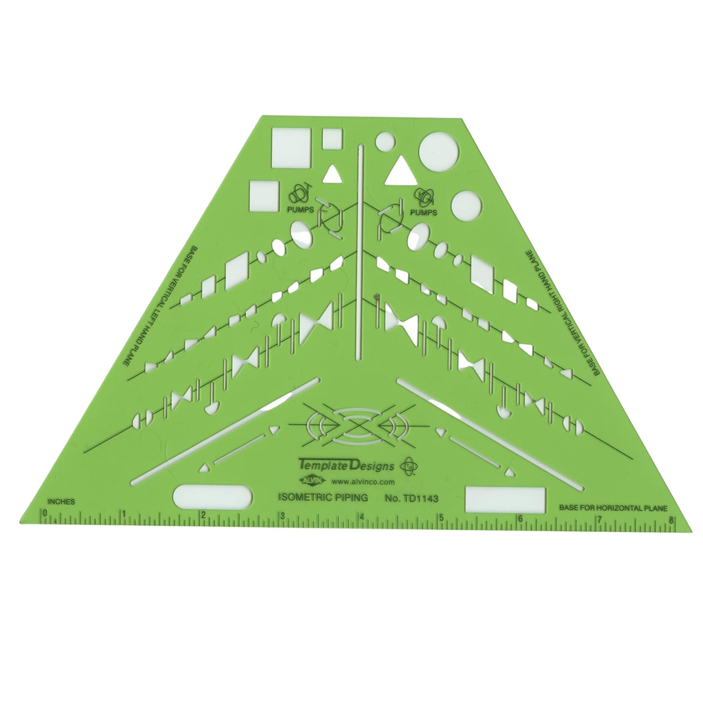 Alvin, TD1143, Isometric Piping Template, 8.5" x 5.25" x .030"