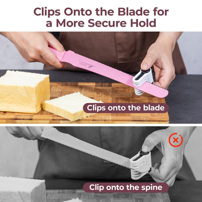 CoquusAid Upgrade Bread Knife for Homemade Bread, World‘s 1st Double Serrated Knife for Crusty Sourdough, 11.6 Inch Stainless Steel Bread Slicer, Professional Sourdough Cutter, Ideal for Gift, Pink