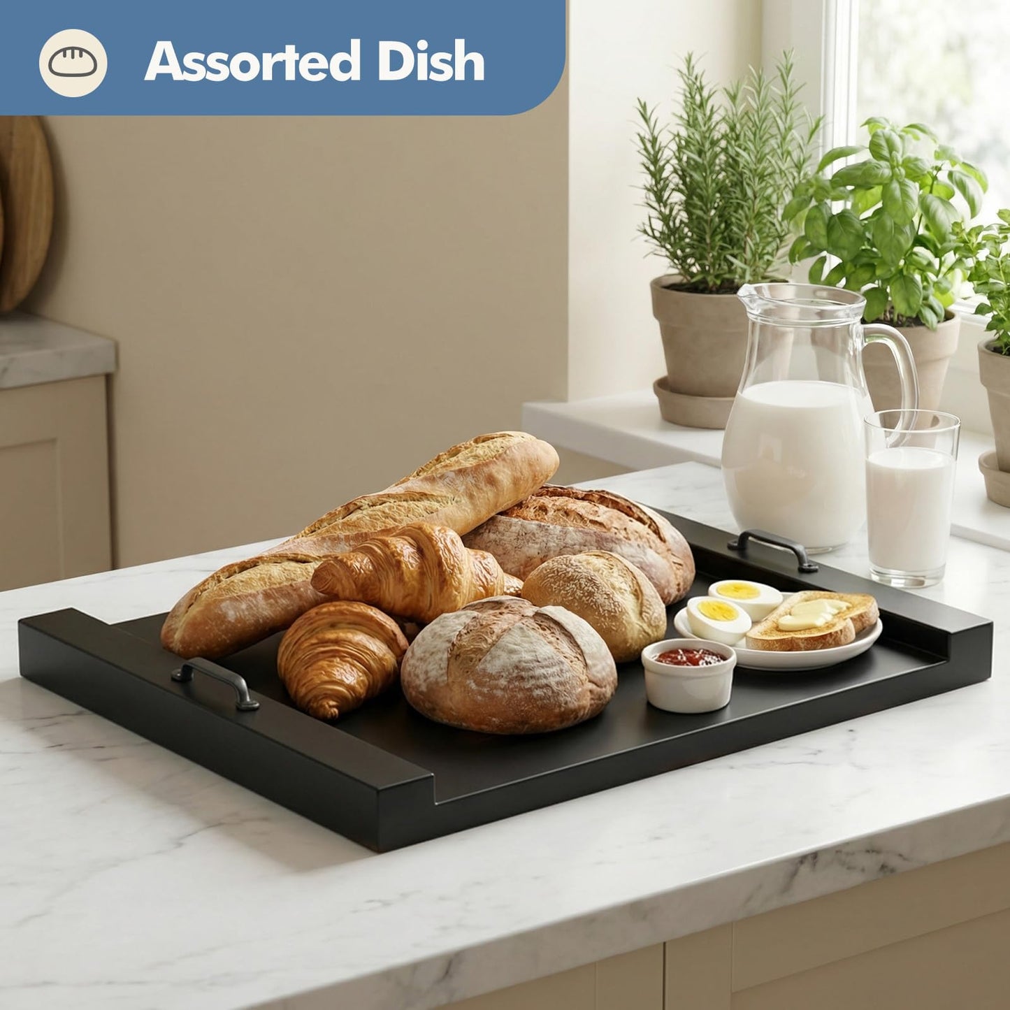 DUMOS Noodle Board Stove Cover with Handles, Wooden Stove Top Cover for Gas Electric Glass Stove, 22 x 29.5 inch(Black)