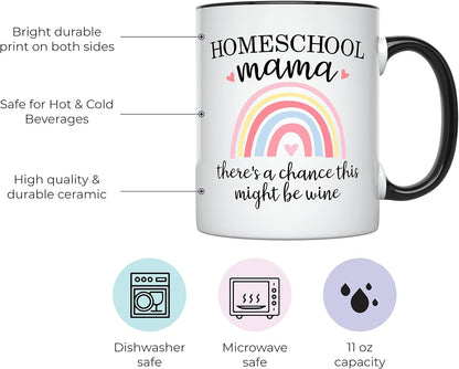 YouNique Designs Homeschool Mom Mug, 11 Ounces Unique Coffee Mug for Mothers Day, Best Mom Ever (Black Handle)