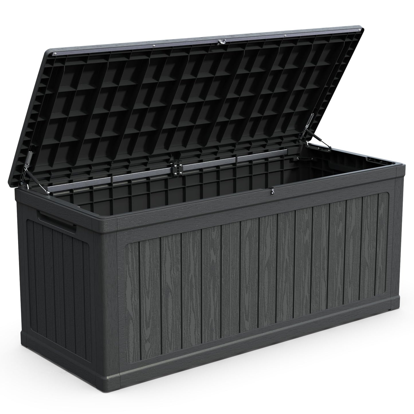BLUECC Outdoor Deck Box Waterproof, Extra Large Plastic Patio Storage Cabinet with Lockable Black 68"*32"*34"