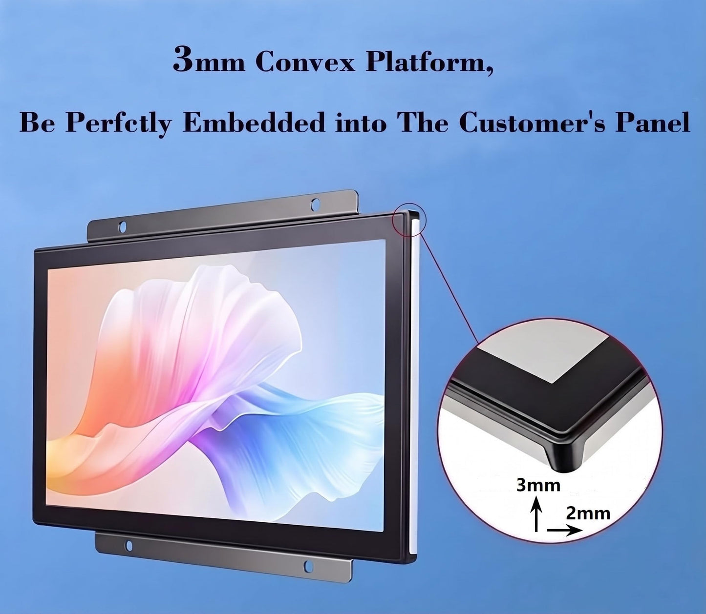 RIUIIN 13.3 Inch Industrial PCAP Touchscreen Monitor, 1920x1080 Resolution 16:9 Aspect Ratio Waterproof,VGA+HDMI Port, 24/7 Continuous Working Open-Frame Monitor