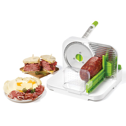 Starfrit Deli Slicer - Slices Meat, Cheese, Bread - 6.5" Stainless Steel Blade - Adjustable Thickness Knob - Nestable for Easy Storage | 2-in-1 Fruit and Vegetable