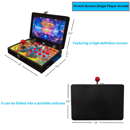 RegiisJoy 32000 in 1 Portable Arcade Game Console, 14-inch HD Screen Metal Box Single Player Pandoras Box 78S,Retro Video Game Machine Search/Hide/Save/Load/Pause Games