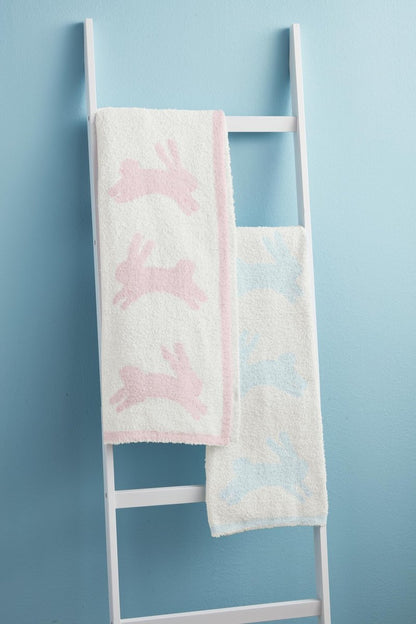 Mud Pie Children's Pink Chenille Bunny Blanket