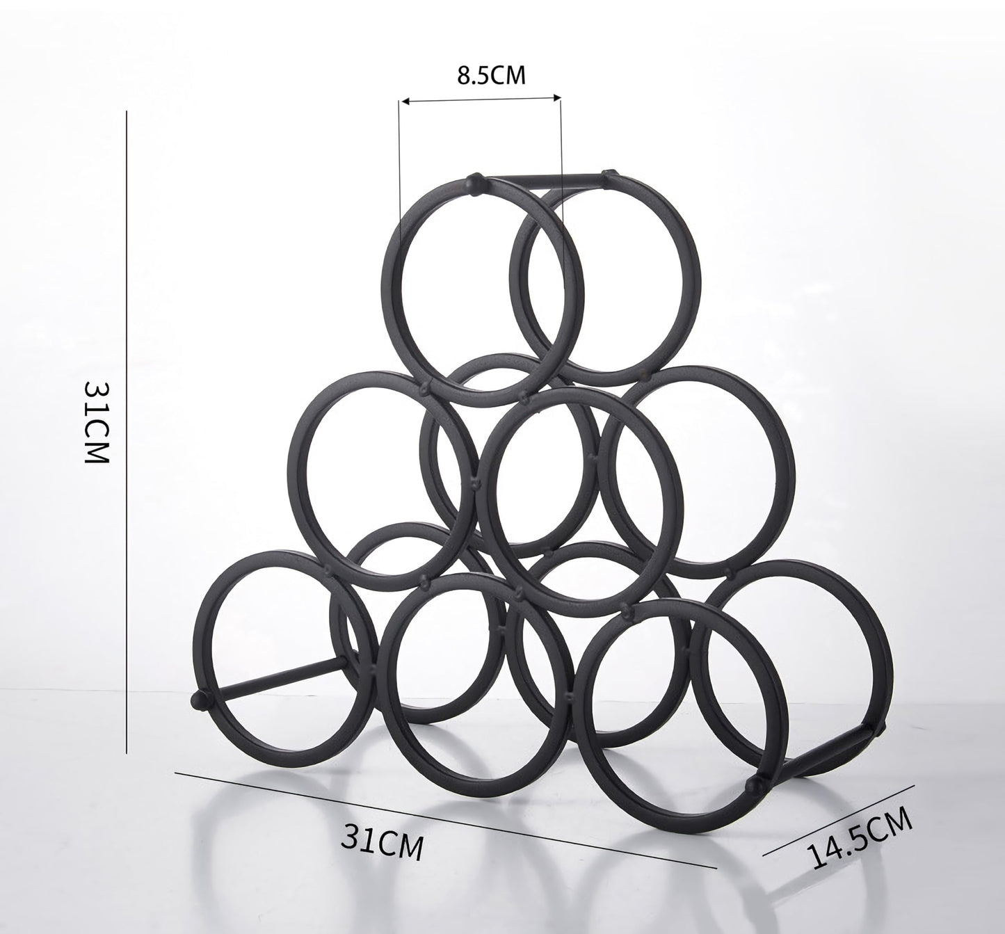 Black Modern Wire Rustic Counter Wine Rack Countertop Table,Metal Wine Rack Inserts for Cabinet Rustic 6 Bottles Wine Storage Holder