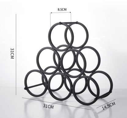 Black Modern Wire Rustic Counter Wine Rack Countertop Table,Metal Wine Rack Inserts for Cabinet Rustic 6 Bottles Wine Storage Holder