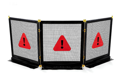 Heavy-Duty 3-Section Debris Containment Mesh Barriers - Portable Safety Barrier with Nylon Coated Mesh & Metal Frame for Controlling Chips, Grinding, Stumps, Brush