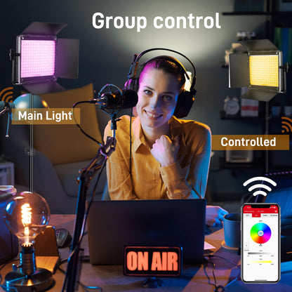 GVM 800D RGB LED Video Light, 2026 Upgraded Panel Light with Optical Lens & 6X Brighter (19500 Lux/0.5m), 3200K-5600K Bi-Color, 20 Scene Modes & CRI97+, Studio Lights, Photography Lighting, 3-Packs