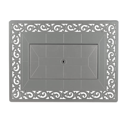 Oakland Living Rectangular 48 in. x 36 in. Aluminum Propane Fire Pit Table, Glass Beads, Two Covers, Lid, 57,000 BTUs in Grey Finish
