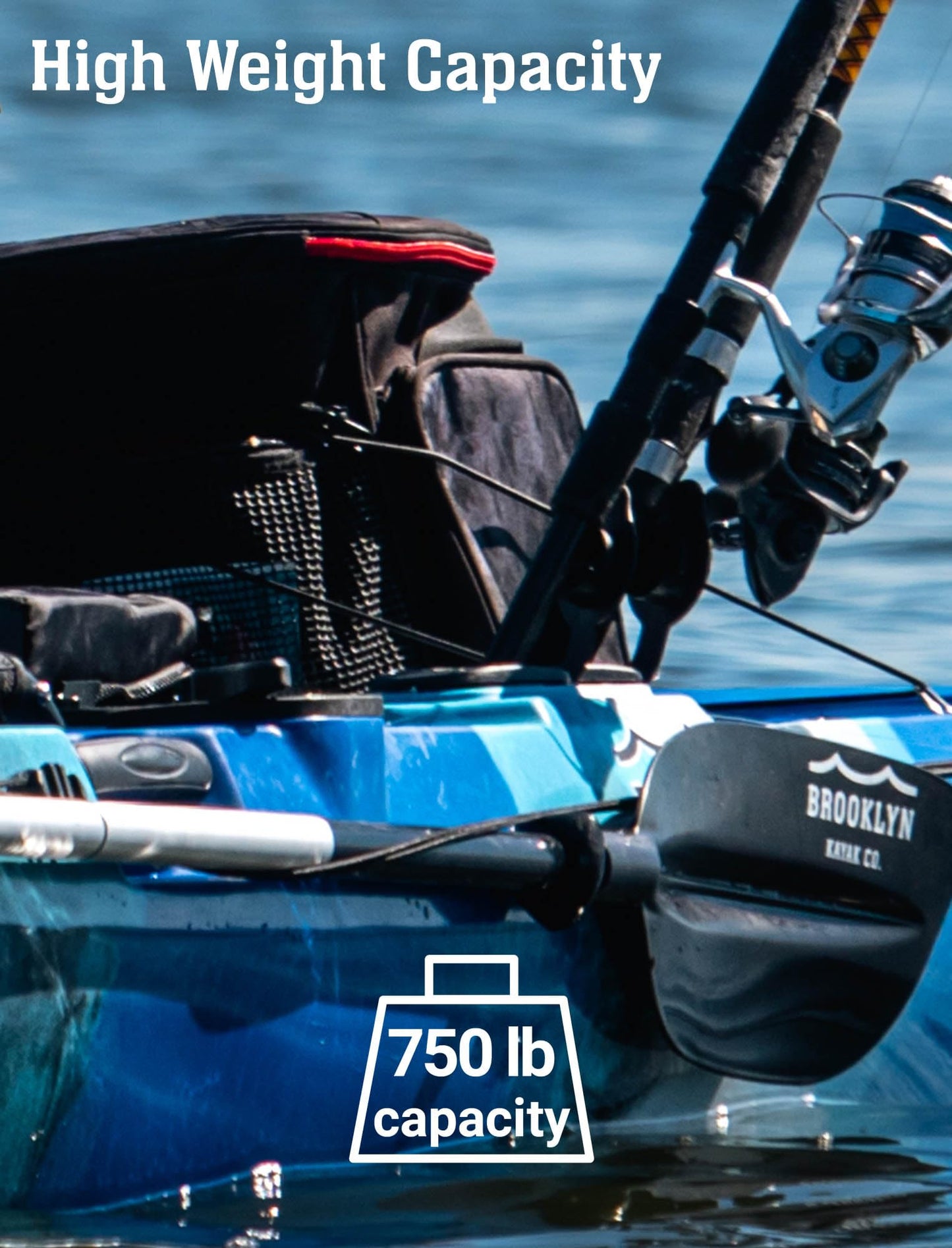 Upgraded Brooklyn 14.0 Tandem Pedal Kayak with Propeller Drive by BKC, 2-Person Sit-On-Top Fishing Kayak, Hand Rudder, Rod Holders, Large Storage, Stable 14ft Hull