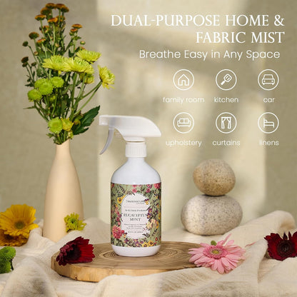 16.9oz M&SENSE Air & Fabric & Pet Odor Eliminator Spray - Large Size Natural Safe Air Freshener Eucalyptus Mint Scented