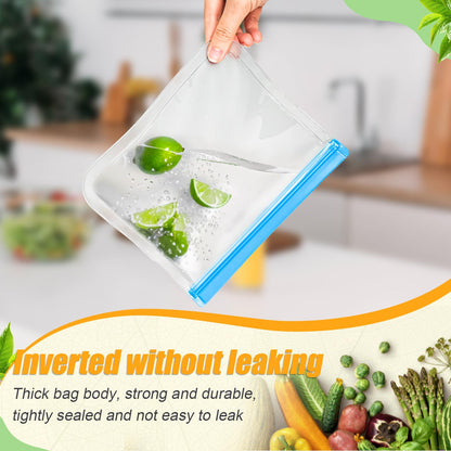30 Pack Reusable Silicone Food Storage Bags, 4 Size Leak proof Dishwasher Safe Reusable Freezer Bag for Food Storage Containers Lunch Bags for Sandwich, Marinate Meat, Fruit