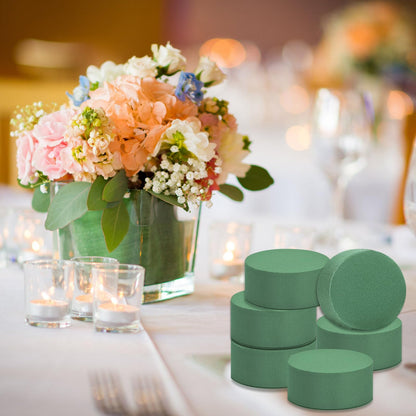 24 PCS Round Floral Foam Blocks,Green Wet Foam Block,Dry Floral Foam,Wet Florist Block Flower Arrangement Supplies for Wedding Aisle Flowers,Arty Decoration,Party