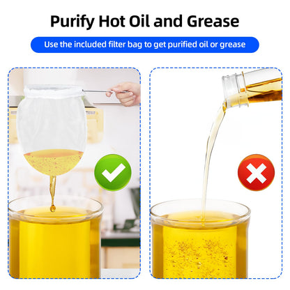 Garvee Fryer Grease Bucket 6 Gal, Oil Disposal Caddy, Steel Fryer Oil Transport Container with Rust-Proof Coating, Grease Can with Lid & Lock Clips & Filter Bag for Cooking Oil Filtering