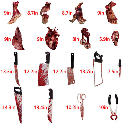 Halloween Decorations Party Banners, Horror Movie Themed Birthday Garland Set, Scary Decor Indoor Supplies