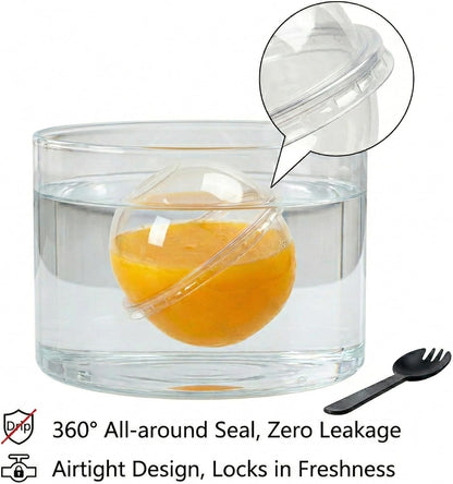 20 Pack 8.5oz Disposable Parfait Dessert Cups with Dome Lids & Black Sporks - Clear Parfait Cups for yogurt, Fruit