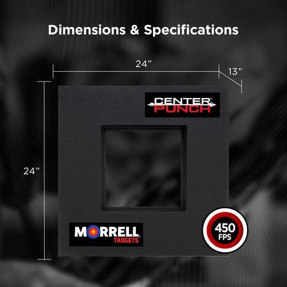 Morrell Targets Center Punch 24 Inch Foam Frame with High Roller Insert, Layered Archery Block for Compound Bows and Crossbows, Black/Red