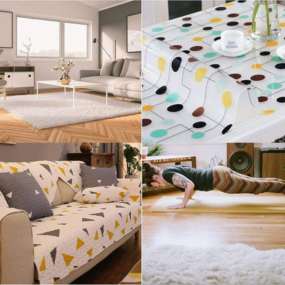 Xrrxy Anti Slip PVC Tablecloth Underlay, Adjustable Foam Mat, Anti-Skid Rug Pad Gripper Table Mat, White