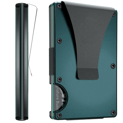 Firae EDGE Metal Wallet for Men - Minimalist Slim Wallet - RFID Blocking Card Holder Money Clip, Smart Wallet - Aluminum Credit Card Holde Sea-Blue