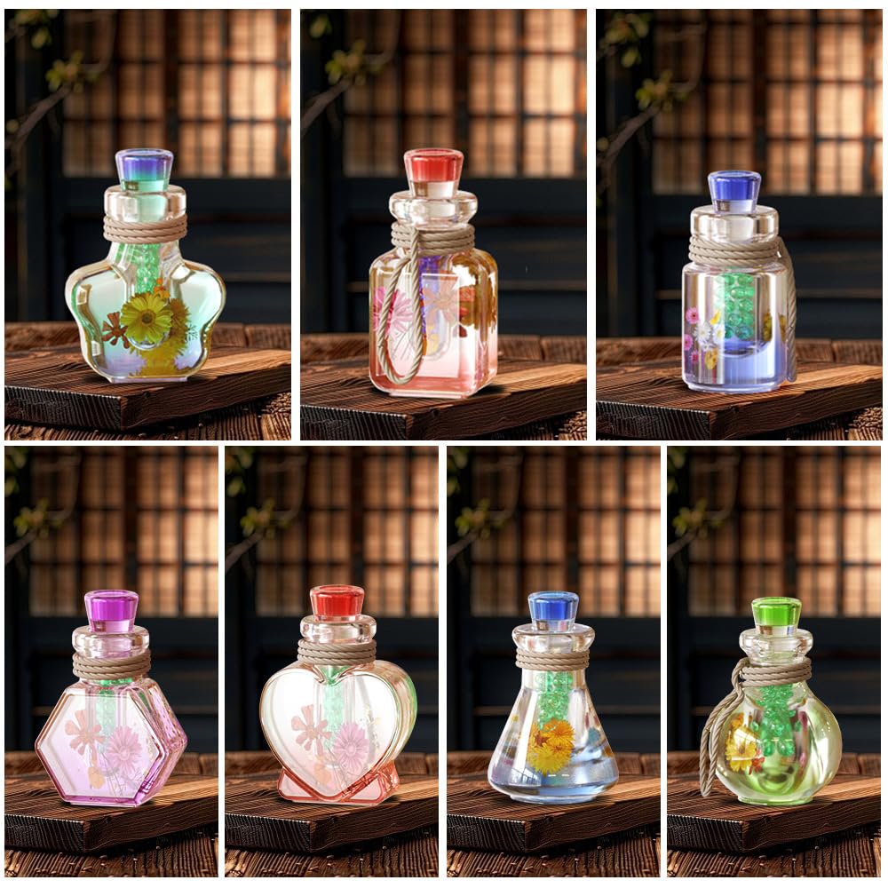 7 Set Wishing Bottle Storage Box Quicksand Molds Silicone Resin Mold with lids Resin Casting Molds,Shaker Bottle Resin Molds (Wishing Bottle)